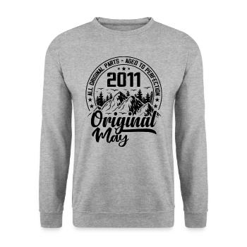 2011 May Original: 13 Year Anniversary Gift - Unisex Sweatshirt - salt & pepper - Front - Alina (178cm) & Michal (187cm)