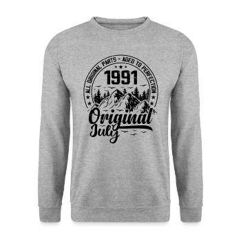 1991 July Original: 33 Years Anniversary Gift - Unisex Sweatshirt - salt & pepper - Front - Alina (178cm) & Michal (187cm)