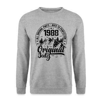 1988 July Original: 36 Years Anniversary Gift - Unisex Sweatshirt - salt & pepper - Front - Alina (178cm) & Michal (187cm)