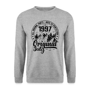 1997 July Original: 27 Years Anniversary Gift - Unisex Sweatshirt - salt & pepper - Front - Alina (178cm) & Michal (187cm)