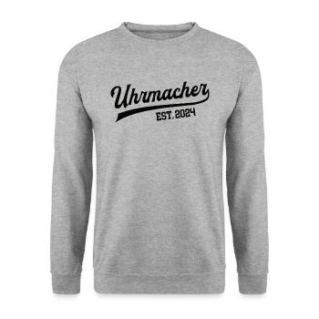 Uhrmacher 2024 Beruf Uhrmacherei Meister Handwerk - Unisex Pullover - Weißgrau meliert - Vorne - Alina (178cm) & Michal (187cm)