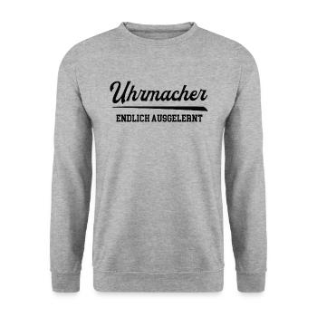 Uhrmacher Ausbildung Bestanden Azubi Uhrmacherei - Unisex Pullover - Weißgrau meliert - Vorne - Alina (178cm) & Michal (187cm)