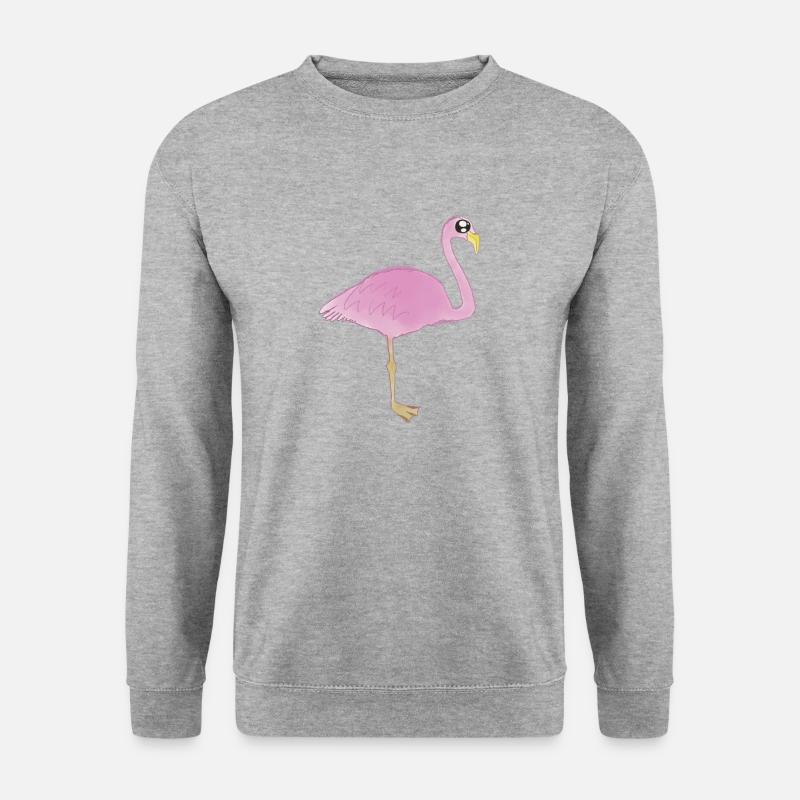 flamingo - Unisex Pullover - Weißgrau meliert