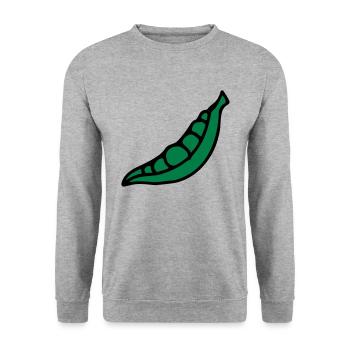 Pea pea pois - bean - Unisex Sweatshirt - salt & pepper - Front - Alina (178cm) & Michal (187cm)