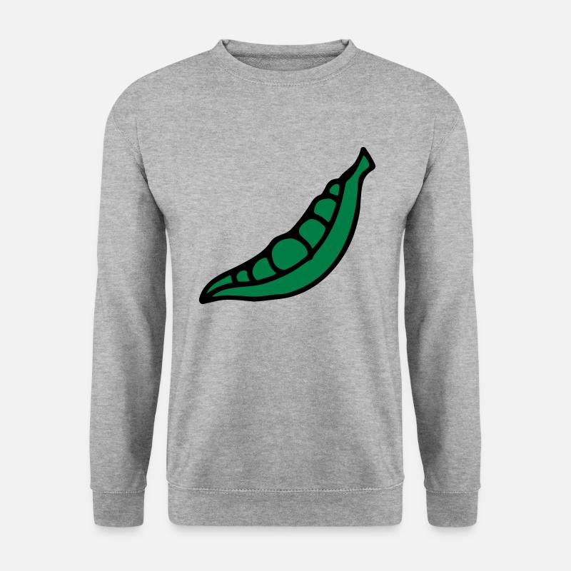 Erbsen Pea pois - Bohne - Unisex Pullover - Weißgrau meliert