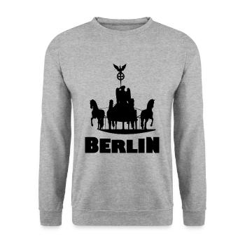 La capitale Berlin - Sweat-shirt Unisexe - gris chiné - Devant - Alina (178cm) & Michal (187cm)
