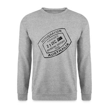 timbre Voyage - Sweat-shirt Unisexe - gris chiné - Devant - Alina (178cm) & Michal (187cm)
