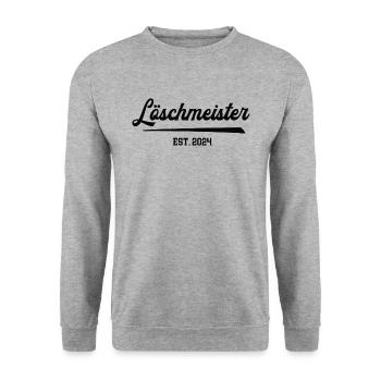 Freiwillige Feuerwehr Löschmeister 2024 Dienstgrad - Unisex Pullover - Weißgrau meliert - Vorne - Alina (178cm) & Michal (187cm)