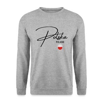 Flag of Poland, Polish pride - Unisex Sweatshirt - salt & pepper - Front - Alina (178cm) & Michal (187cm)