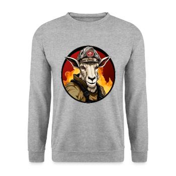 Chèvres Pompiers / Chèvre pompier - Sweat-shirt Unisexe - gris chiné - Devant - Alina (178cm) & Michal (187cm)