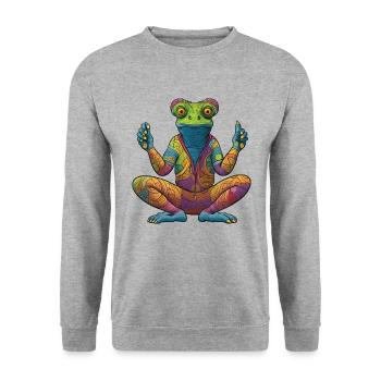 Yoga Chameleon - Unisex Sweatshirt - salt & pepper - Front - Alina (178cm) & Michal (187cm)