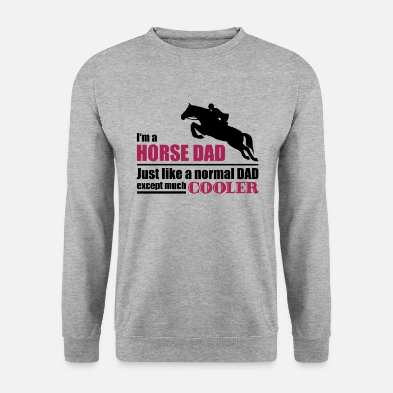 papa cheval - cheval papa - Sweat-shirt Unisexe - gris chiné