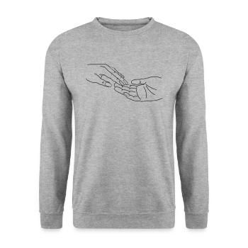 les mains - Sweat-shirt Unisexe - gris chiné - Devant - Alina (178cm) & Michal (187cm)