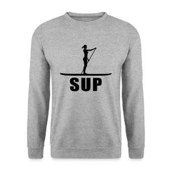 Stand Up Paddling - Unisex Pullover - Weißgrau meliert - Vorne - Alina (178cm) & Michal (187cm)