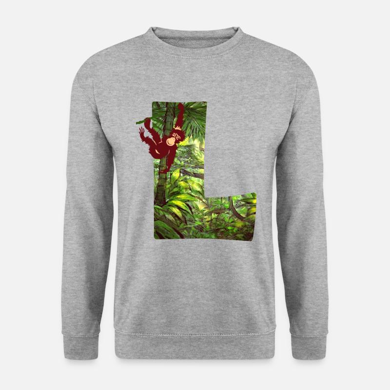jungle with monkey l - Unisex Sweatshirt - salt & pepper