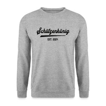 Schützenkönig 2024 Schützen König Schützenverein - Unisex Pullover - Weißgrau meliert - Vorne - Alina (178cm) & Michal (187cm)