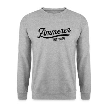 Zimmerer 2024 Beruf Zimmerei Zimmermann Meister 24 - Unisex Pullover - Weißgrau meliert - Vorne - Alina (178cm) & Michal (187cm)