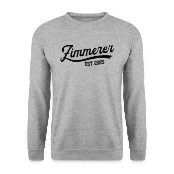 Zimmerer 2025 Beruf Zimmerei Lehre Lehrling - Unisex Pullover - Weißgrau meliert - Vorne - Alina (178cm) & Michal (187cm)