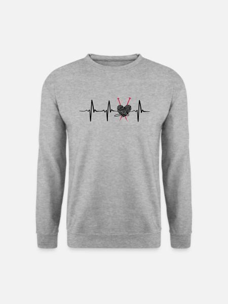 Heartbeat knitting funny gift - Unisex Sweatshirt - salt & pepper