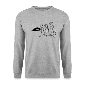 3 Ridgeback - Sweat-shirt Unisexe - gris chiné - Devant - Alina (178cm) & Michal (187cm)
