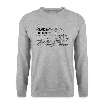 LECTURE DE L'EAU - Sweat-shirt Unisexe - gris chiné - Devant - Alina (178cm) & Michal (187cm)