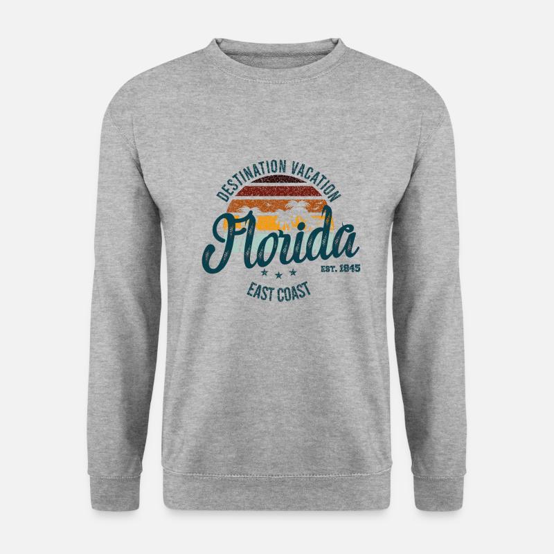 Urlaubsziel Florida - Unisex Pullover - Weißgrau meliert
