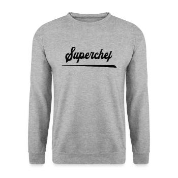Superchef bester Chef Lieblingschef Meister - Unisex Pullover - Weißgrau meliert - Vorne - Alina (178cm) & Michal (187cm)