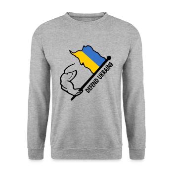 Defend ukraine - Unisex Sweatshirt - salt & pepper - Front - Alina (178cm) & Michal (187cm)