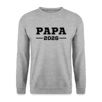 DAD 2026 - BECOMING A FATHER - HAVING BABY OFFSPRING - Unisex Sweatshirt - salt & pepper - Front - Alina (178cm) & Michal (187cm)