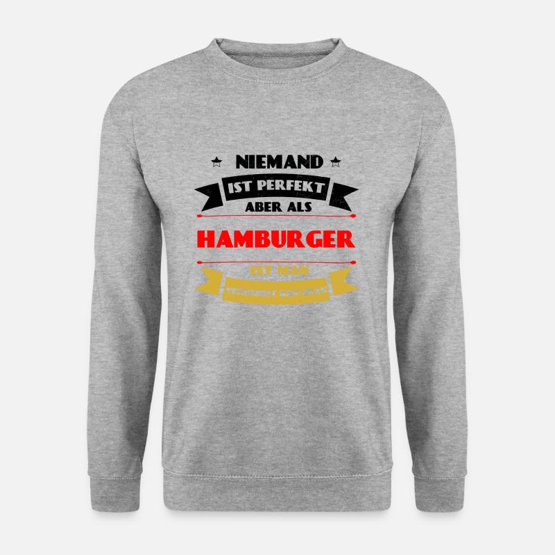 Perfekter Hamburger - Hamburg Deutschland Hafen - Unisex Pullover - Weißgrau meliert