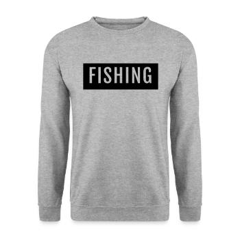 Fishing lettering - Unisex Sweatshirt - salt & pepper - Front - Alina (178cm) & Michal (187cm)
