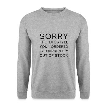 THE LIFESTYLE YOU ORDERED IS OUT OF STOCK - Unisex Sweatshirt - salt & pepper - Front - Alina (178cm) & Michal (187cm)