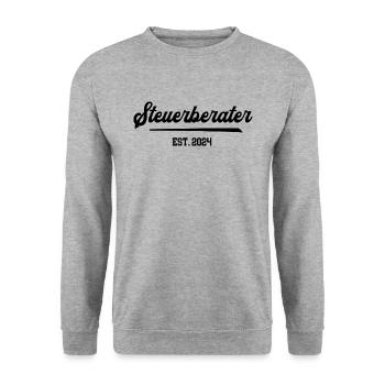 Steuerberater est 2024 Steuerberatung Berater - Unisex Pullover - Weißgrau meliert - Vorne - Alina (178cm) & Michal (187cm)