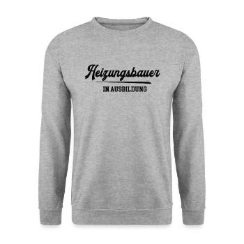 Heizungsbauer in Ausbildung Heizungsbau Lehre SHK - Unisex Pullover - Weißgrau meliert - Vorne - Alina (178cm) & Michal (187cm)