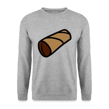 Klopapier Rolle Leeres Toilettenpapier - Unisex Pullover - Weißgrau meliert - Vorne - Alina (178cm) & Michal (187cm)