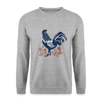 Hahn - Unisex Pullover - Weißgrau meliert - Vorne - Alina (178cm) & Michal (187cm)