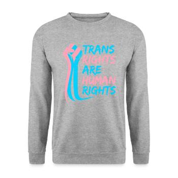 Trans Rights are Human rights Trans LGBT Pride - Sweat-shirt Unisexe - gris chiné - Devant - Alina (178cm) & Michal (187cm)