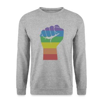 Gay Pride LGBT Pride Gay Cadeau Arc-en-ciel - Sweat-shirt Unisexe - gris chiné - Devant - Alina (178cm) & Michal (187cm)