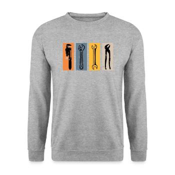 Plombier outil de visseuse artisan - Sweat-shirt Unisexe - gris chiné - Devant - Alina (178cm) & Michal (187cm)