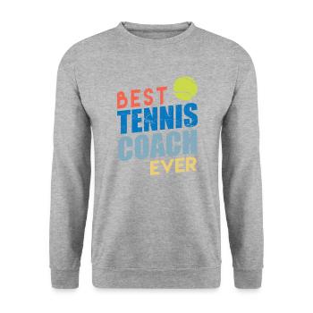 Tennis jeu de tennis entraîneur de tennis amusement - Sweat-shirt Unisexe - gris chiné - Devant - Alina (178cm) & Michal (187cm)