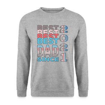 Meilleur papa du monde depuis l’anniversaire de la fête des pères 2021 - Sweat-shirt Unisexe - gris chiné - Devant - Alina (178cm) & Michal (187cm)