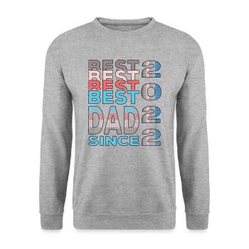 Bester Papa der Welt seit 2022 Vatertag Geburtstag - Unisex Pullover - Weißgrau meliert - Vorne - Alina (178cm) & Michal (187cm)