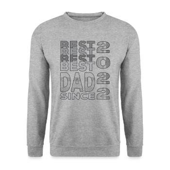 Bester Papa der Welt seit 2022 Vatertag Geburtstag - Unisex Pullover - Weißgrau meliert - Vorne - Alina (178cm) & Michal (187cm)