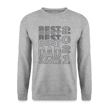 Meilleur papa du monde depuis l’anniversaire de la fête des pères 2021 - Sweat-shirt Unisexe - gris chiné - Devant - Alina (178cm) & Michal (187cm)