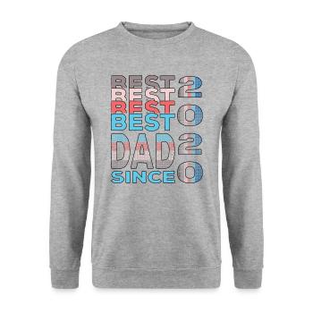 Meilleur papa au monde depuis l’anniversaire de la fête des pères 2020 - Sweat-shirt Unisexe - gris chiné - Devant - Alina (178cm) & Michal (187cm)