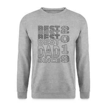 Bester Papa der Welt seit 2019 Vatertag Geburtstag - Unisex Pullover - Weißgrau meliert - Vorne - Alina (178cm) & Michal (187cm)