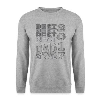 Best dad in the world since 2017 Father's Day birthday - Unisex Sweatshirt - salt & pepper - Front - Alina (178cm) & Michal (187cm)