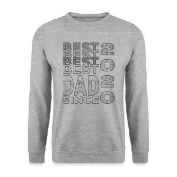 Meilleur papa au monde depuis l’anniversaire de la fête des pères 2020 - Sweat-shirt Unisexe - gris chiné - Devant - Alina (178cm) & Michal (187cm)