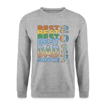 Best dad in the world since 2017 Father's Day birthday - Unisex Sweatshirt - salt & pepper - Front - Alina (178cm) & Michal (187cm)