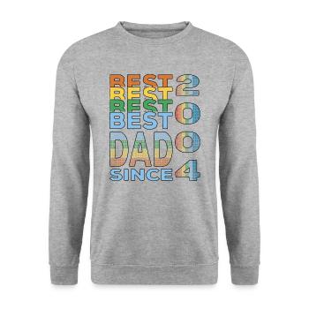 Bester Papa der Welt seit 2004 Vatertag Geburtstag - Unisex Pullover - Weißgrau meliert - Vorne - Alina (178cm) & Michal (187cm)